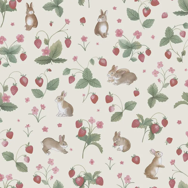 Holden Decor Bunnies Berries Cream Multi Wallpaper Paste The Paper Kids Nursery