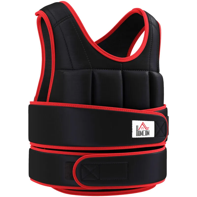 Homcom 10KGS Adjustable Weight Vest Running Gym Training Weight Loss in Red Size: 20kg - Red