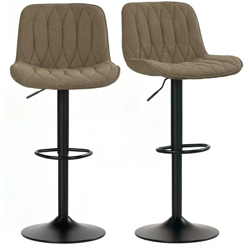 Bar Stools Set of 2, Modern Armless Bar Chairs, Brown - Homcom