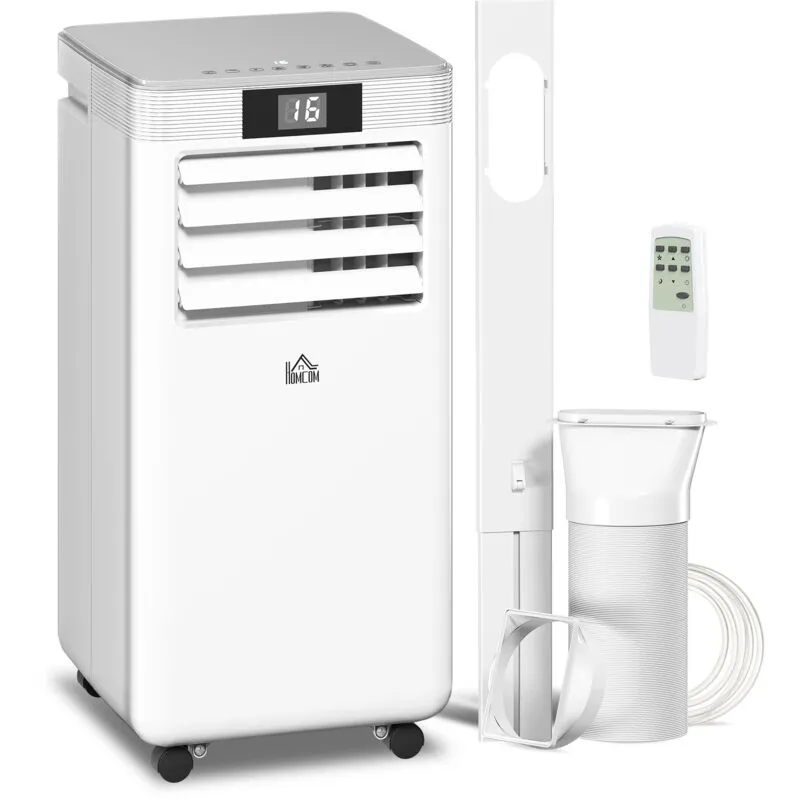 Homcom 7000 Btu Mobile Air Conditioner Portable AC Unit in White White