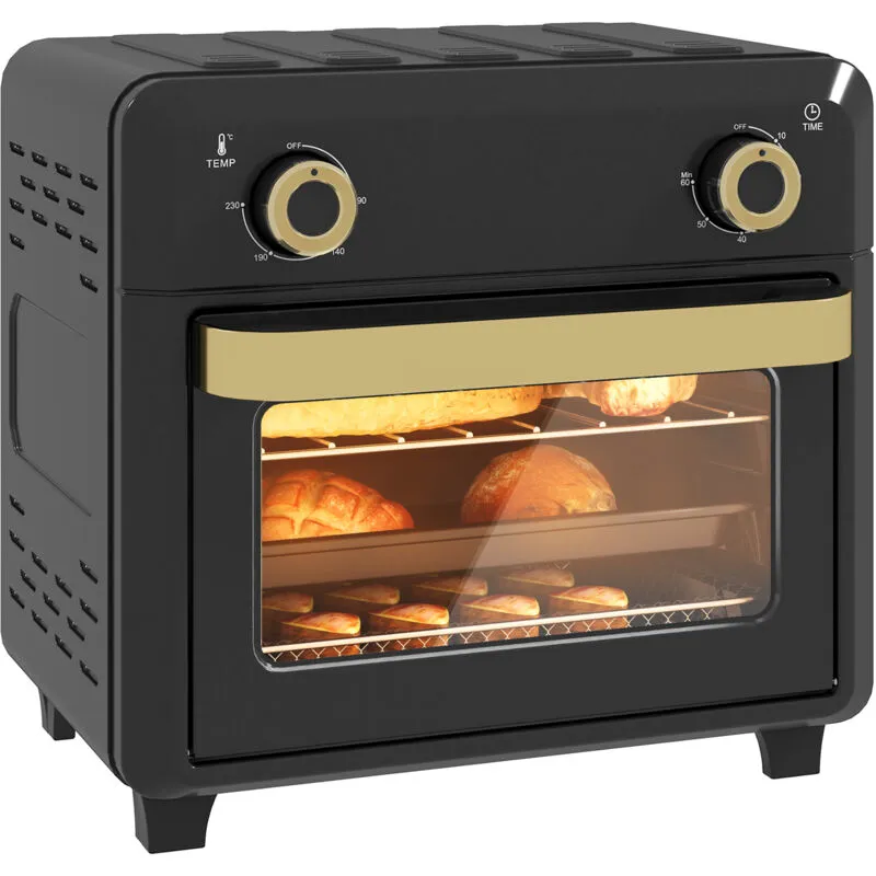 Homcom - 10L Air Fryer Oven, Electric Oven, Grill, Roast, Bake, 1000W, Black