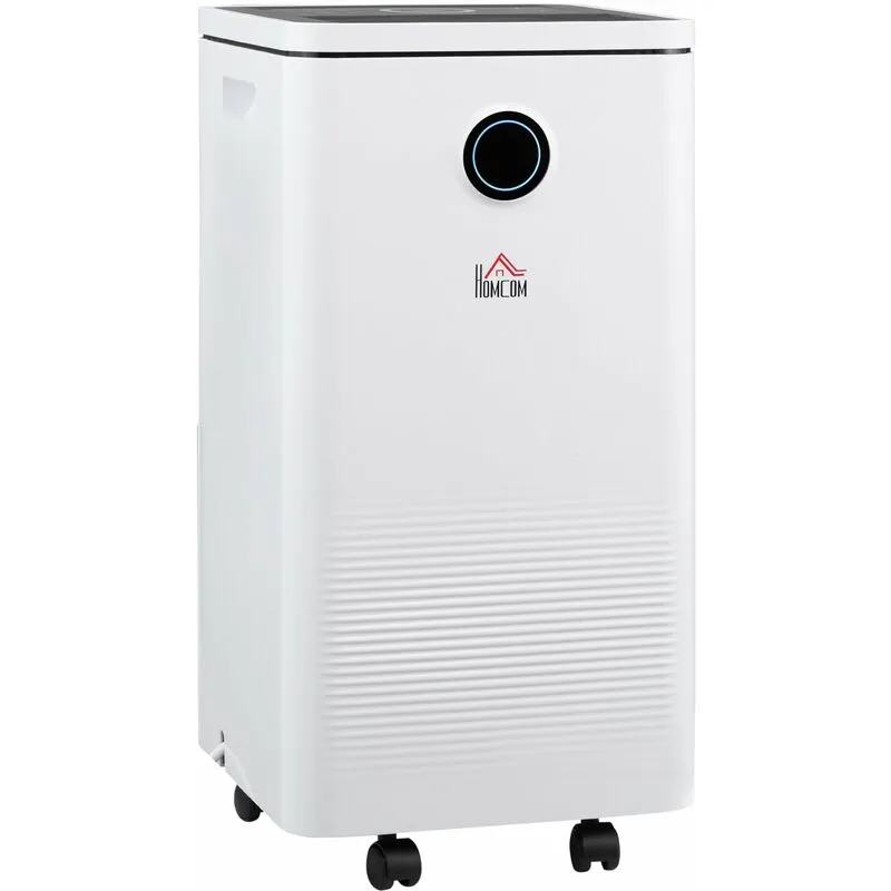 Homcom - 10L/Day 2.5L WiFi Smart Dehumidifier, Portable Quiet Air Dehumidifier