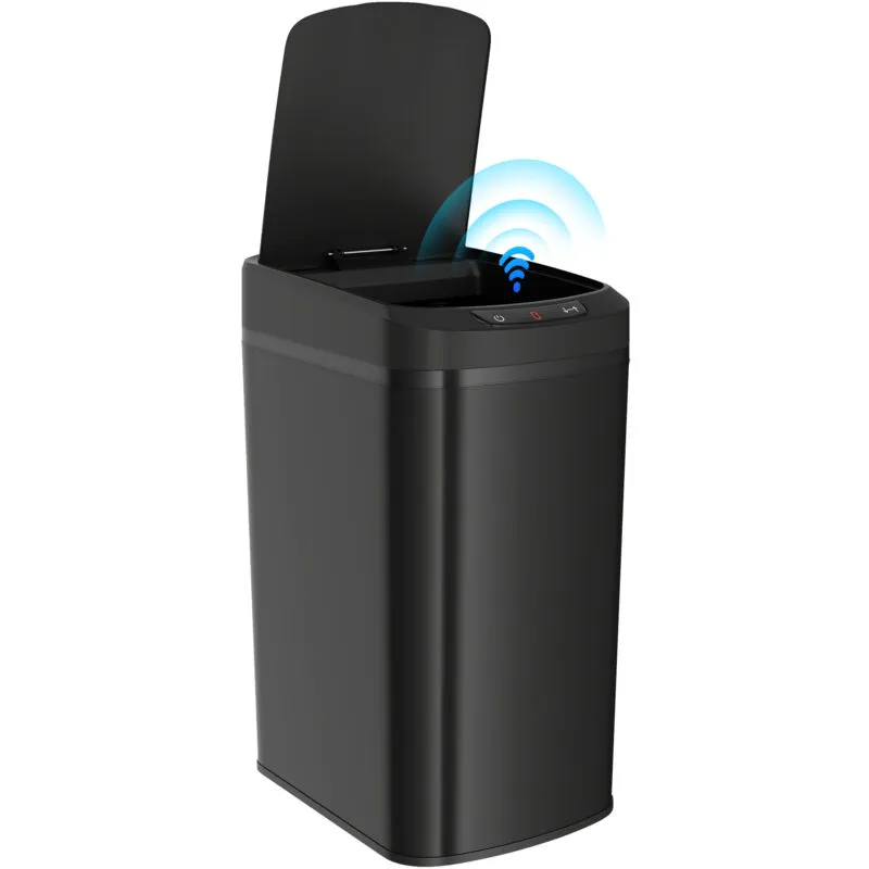 Homcom 12L Sensor Bin, Automatic Touchless Motion Sensor Kitchen Bin in Black Black