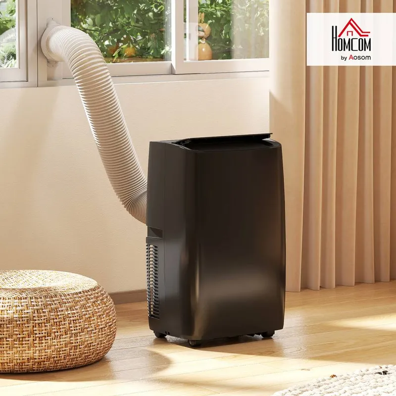 Homcom 14, 000 Btu Portable Air Conditioner Unit with Remote, 24H Timer in Black Black