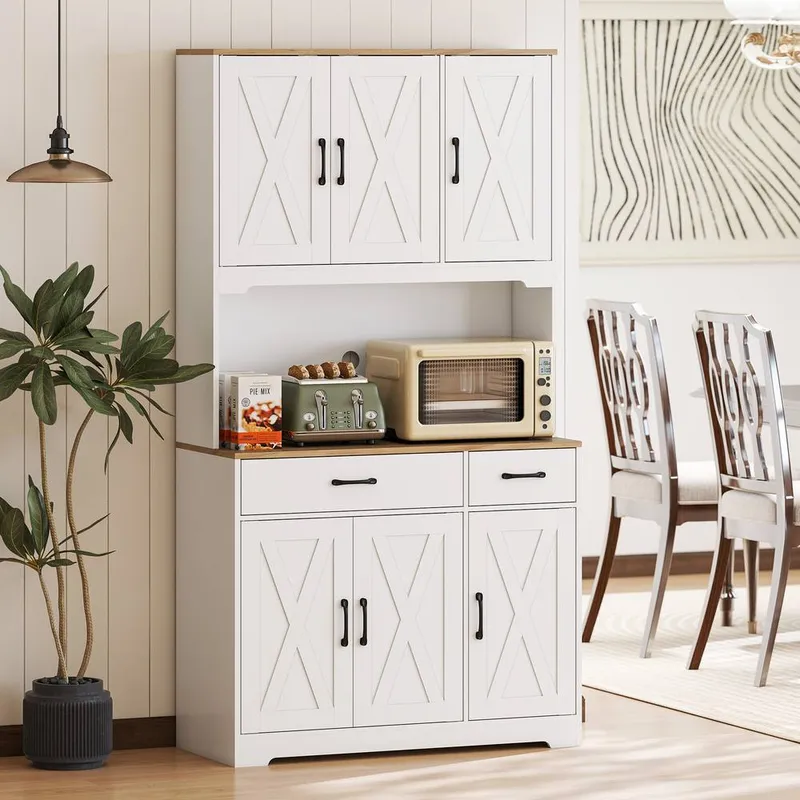 Homcom 175cm Tall Kitchen Pantry, Kitchen Cabinet w/ Drawers, Shelves, White