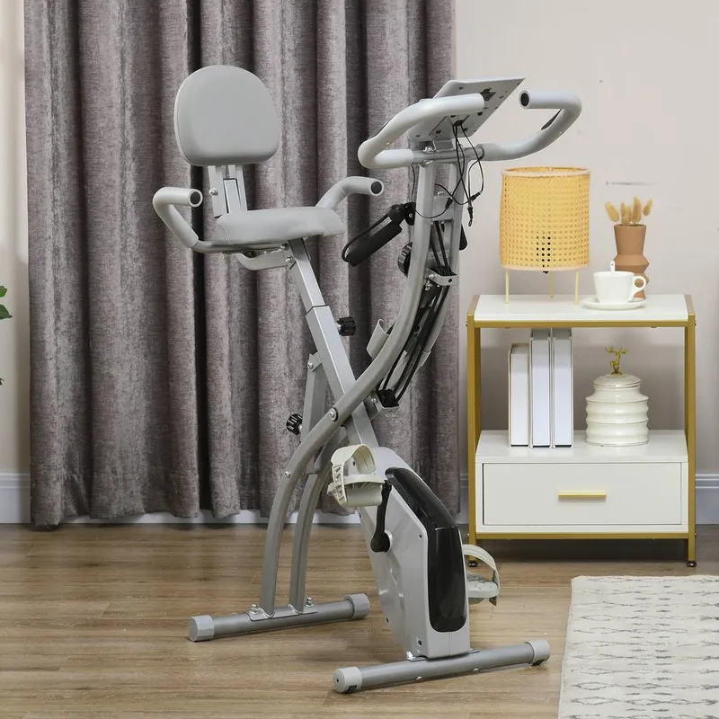Homcom 2-In-1 Folding Exercise Bike Magnetic Resistance
