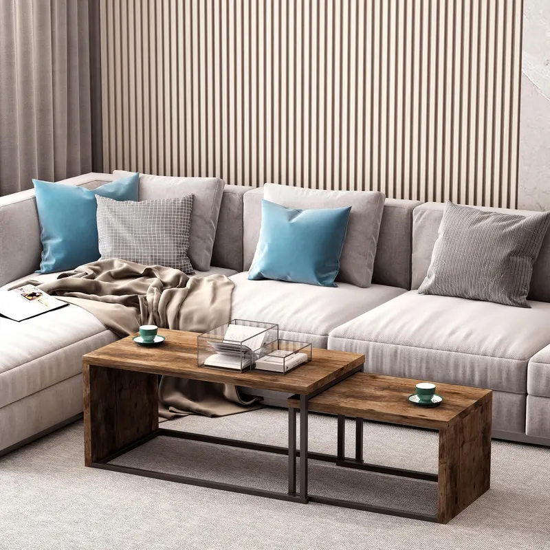 Homcom - Set of 2 Coffee Tables, Side Table, Tea Table for Living Room Bedroom