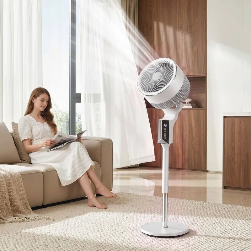 Homcom 20 dB Silent Standing Fan, 46" Pedestal Fan with 85° Oscillating in White White