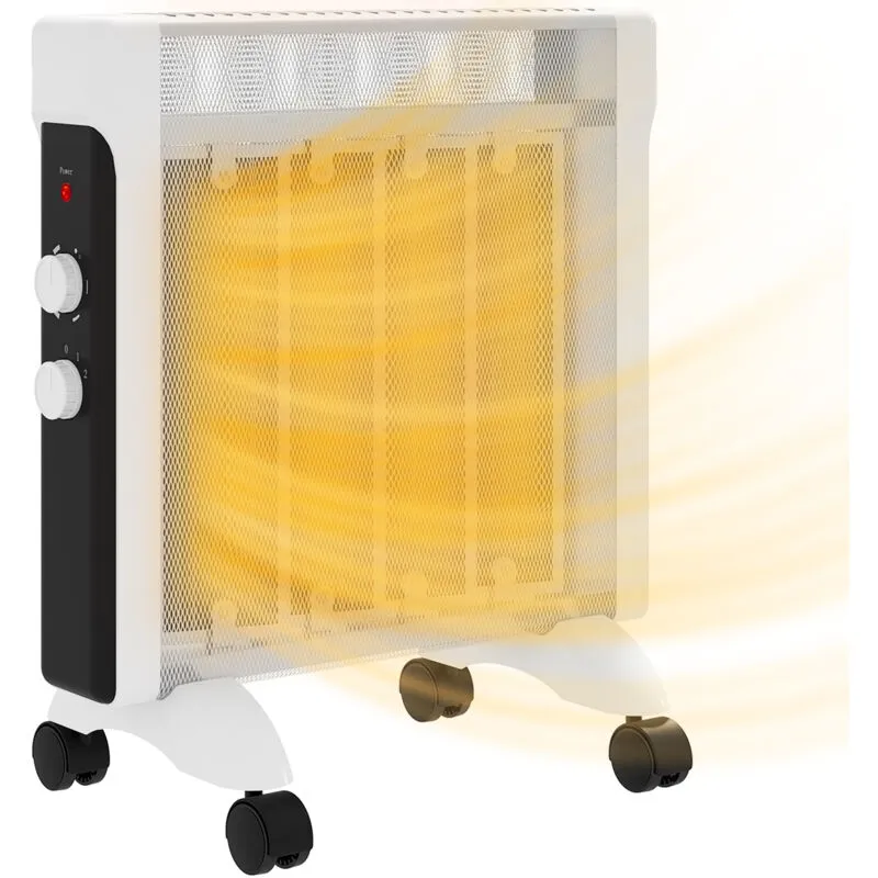 Homcom 2000W Panel Heater, Electric Space Heater for Home, White White