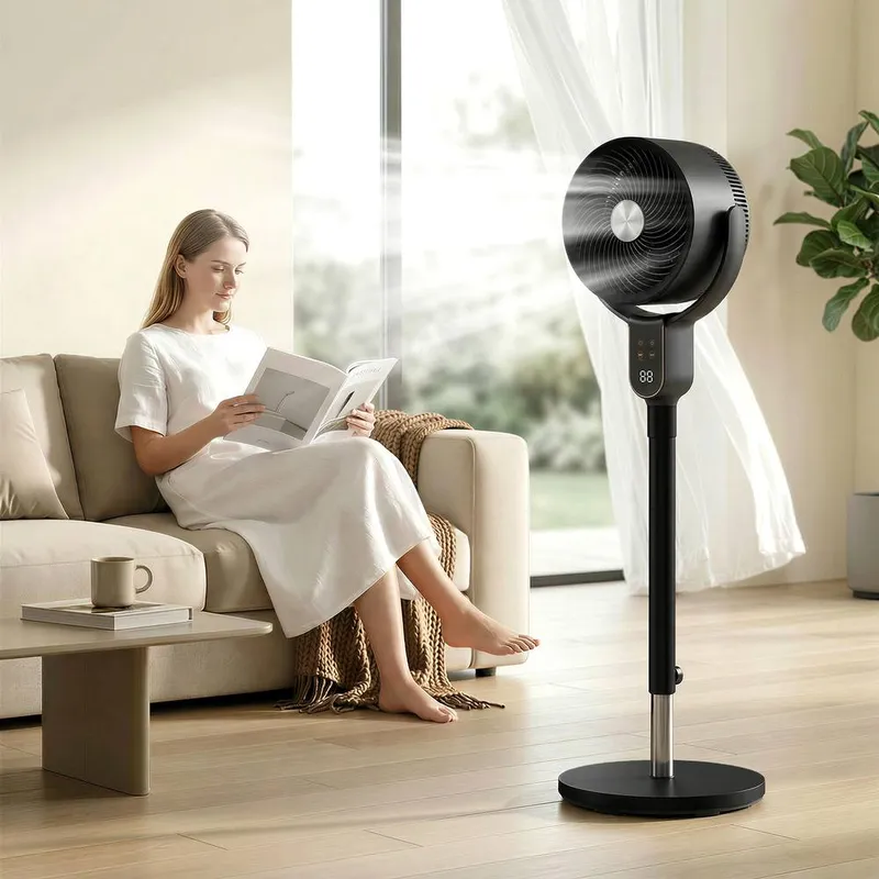 Homcom 20dB Standing Fan for Bedroom, 42" Pedestal Fan with Remote in Black Black