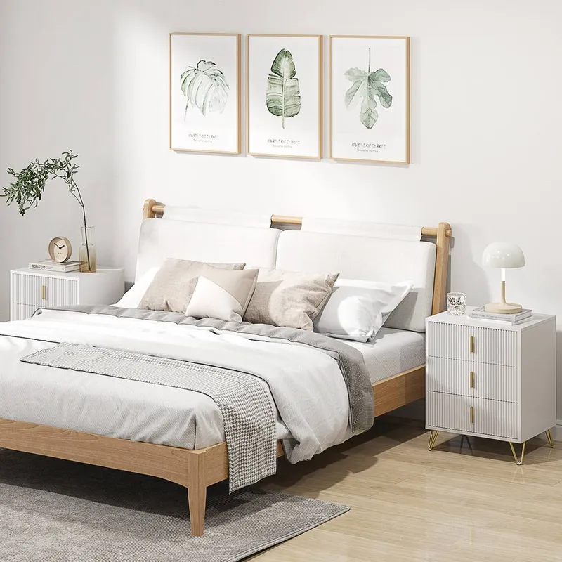 Homcom 3 Drawer Dresser Set of 2, Chest of Drawers Storage Cabinet, White White