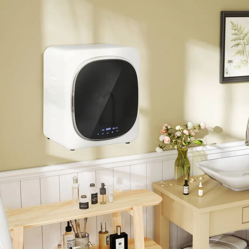 Homcom 4kg 800W Vented Tumble Dryer with Deodorize, Smart Mode, White - White - Size: One Size