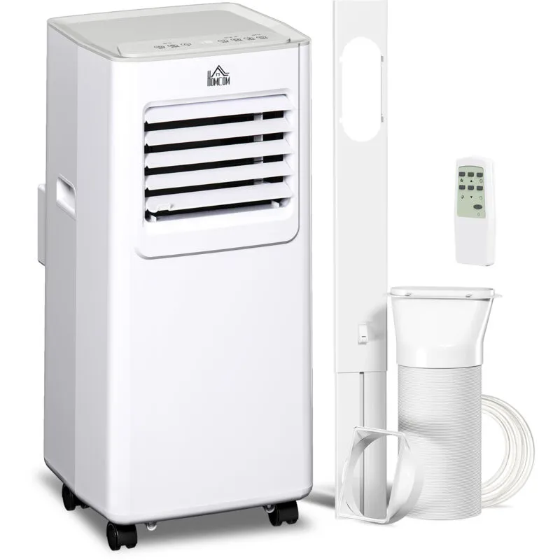 Homcom 7000 Btu Mobile Air Conditioner Portable AC Unit RC Bedroom in White White