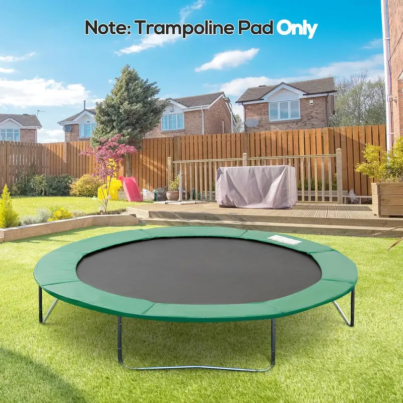 Homcom 8FT Replacement Trampoline Pad, Thick Foam Safety Cover, Green - Green