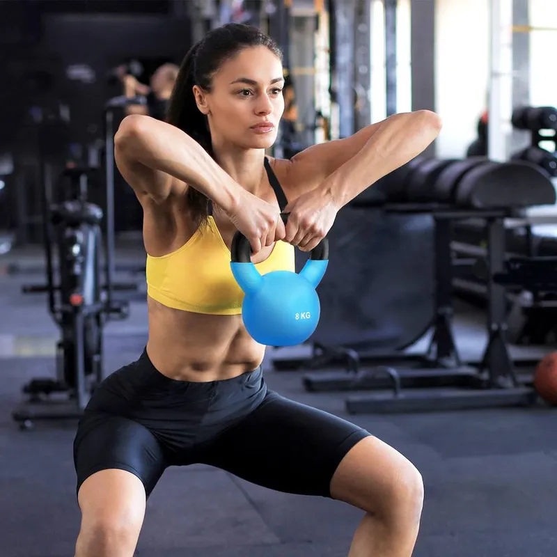 Homcom 8KG Kettlebell with Solid Body & Non-Slip Handle, Blue Blue