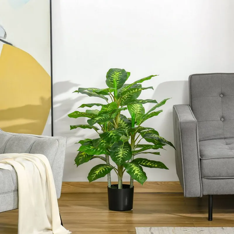 95cm Artificial Evergreen Tree Fake Plant in Pot Indoor Decor - Homcom