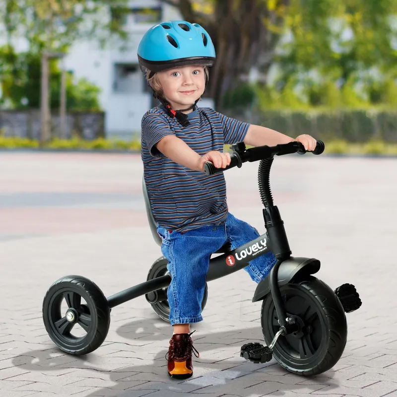 Homcom Baby Kids Children Toddler Tricycle Ride on 3 Wheels Bike in Black Black