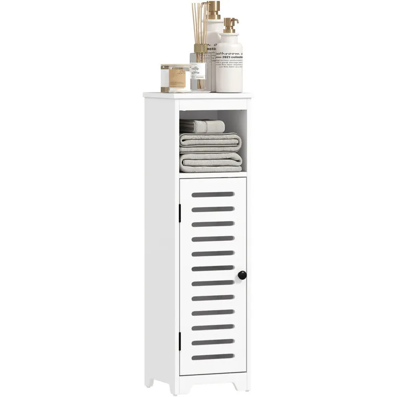 Homcom Bathroom Cabinet, Bathroom Floor Cabinet with Adjustable Shelf, White