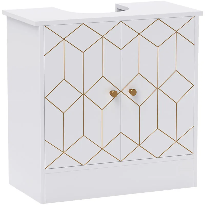 Homcom Bathroom Under Sink Cabinet for Basin with or without Pedestal White - White