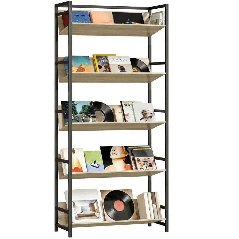 Homcom Bookcase Anti-Slip Design 5-Tier in Natural - Natural