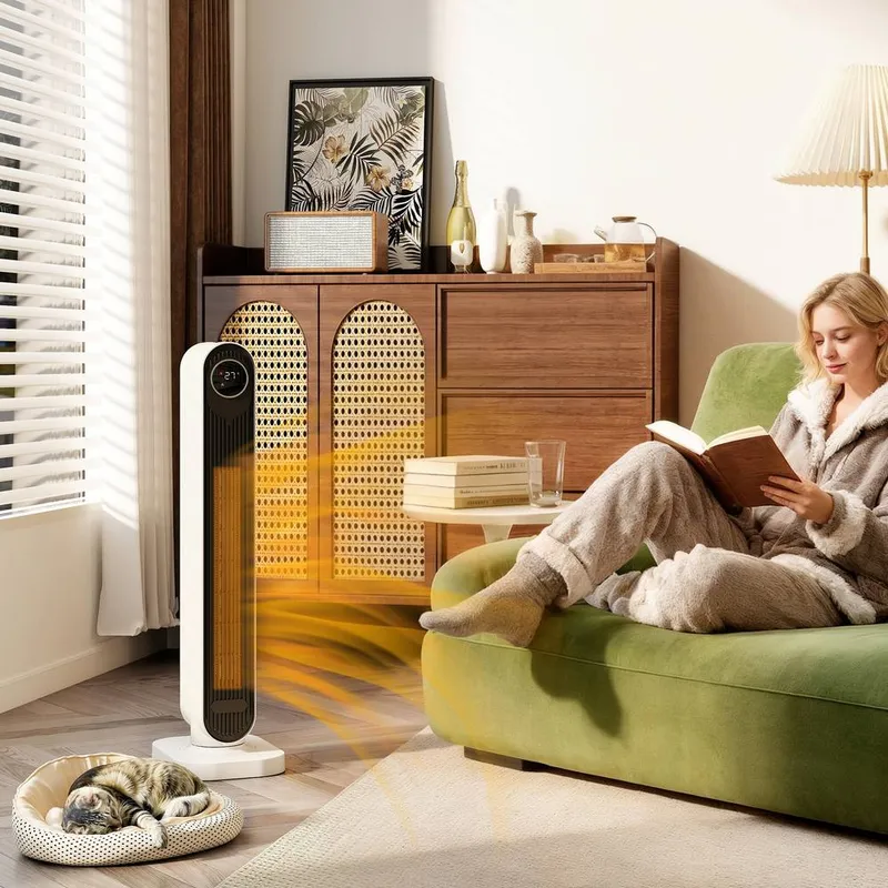 Homcom Ceramic Electric Heater, 2000W Fan Space Heater in White - White