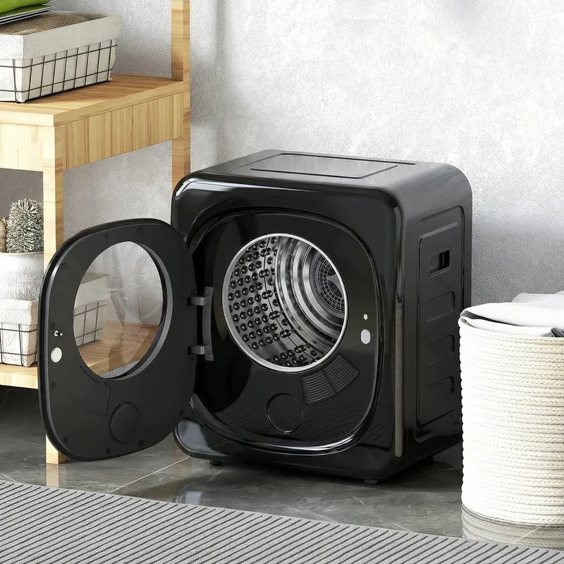 Homcom Compact Dryer Machine with 5 Modes, 4kg Small Tumble Dryer, Black Black