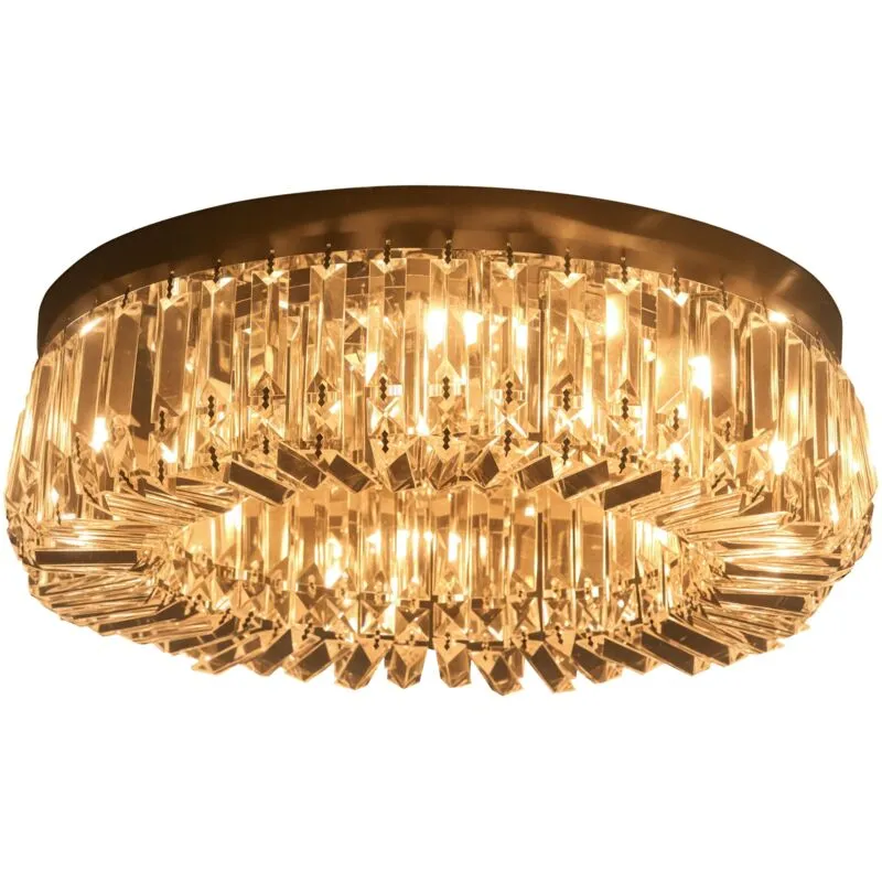 Homcom Crystal Ceiling Light Modern Chandeliers Stainless Steel in Silver - Silver - Size: One Size