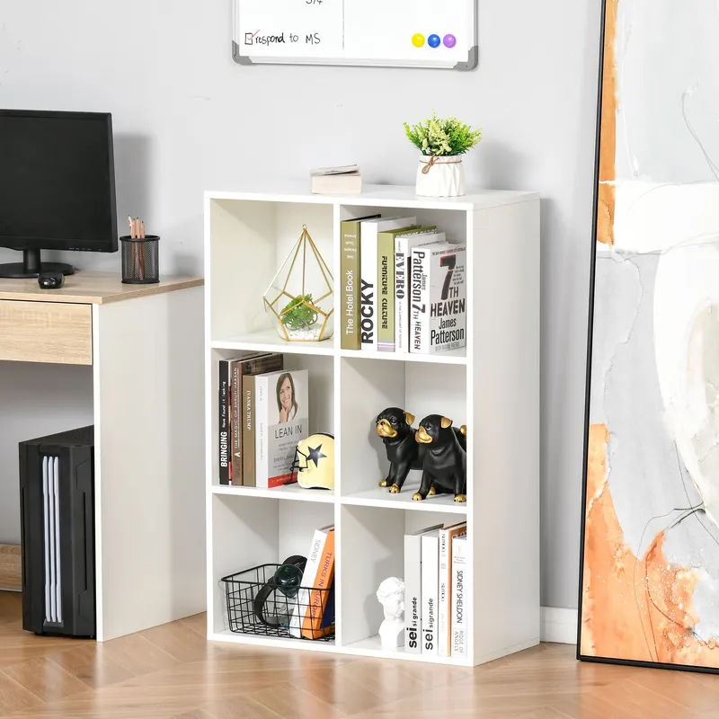 Homcom Cubic Cabinet Bookcase Storage Shelves for Home Office in White White