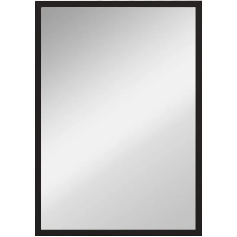 Homcom - Decorative Rectangular Wall Mirror, Wall-Mounted Bathroom Mirror for Living Room, Bedroom, Hallway, Black 70x50cm