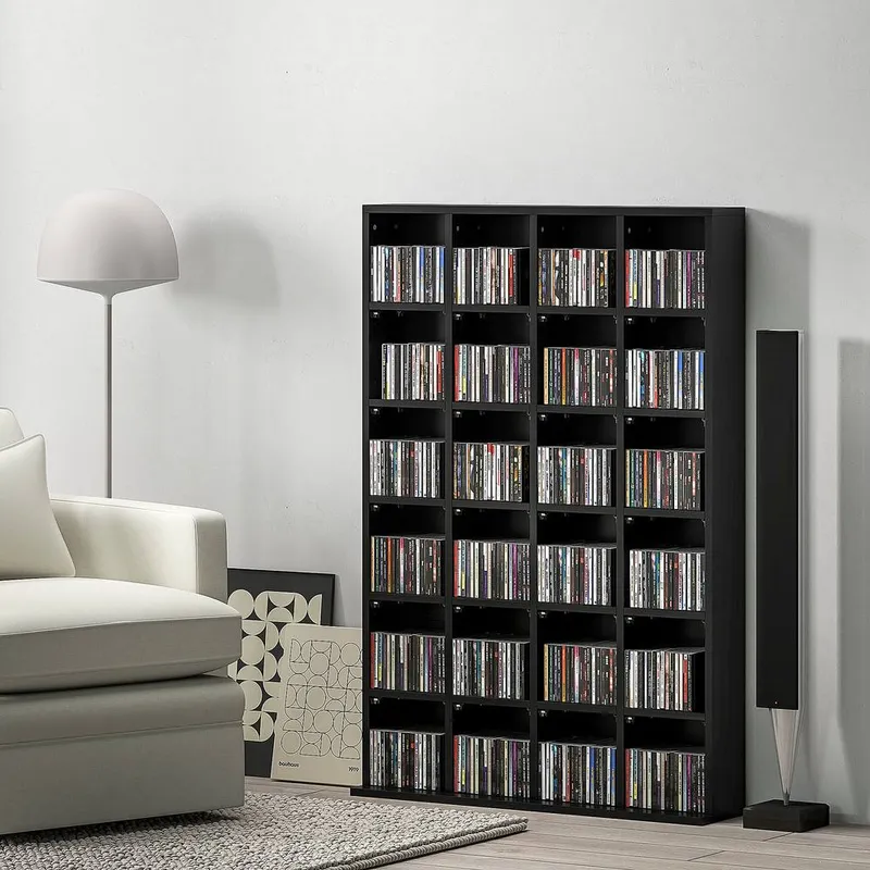Homcom - dvd cd Media Storage Rack, Video Display Unit, 89 x 130.5 cm, Black