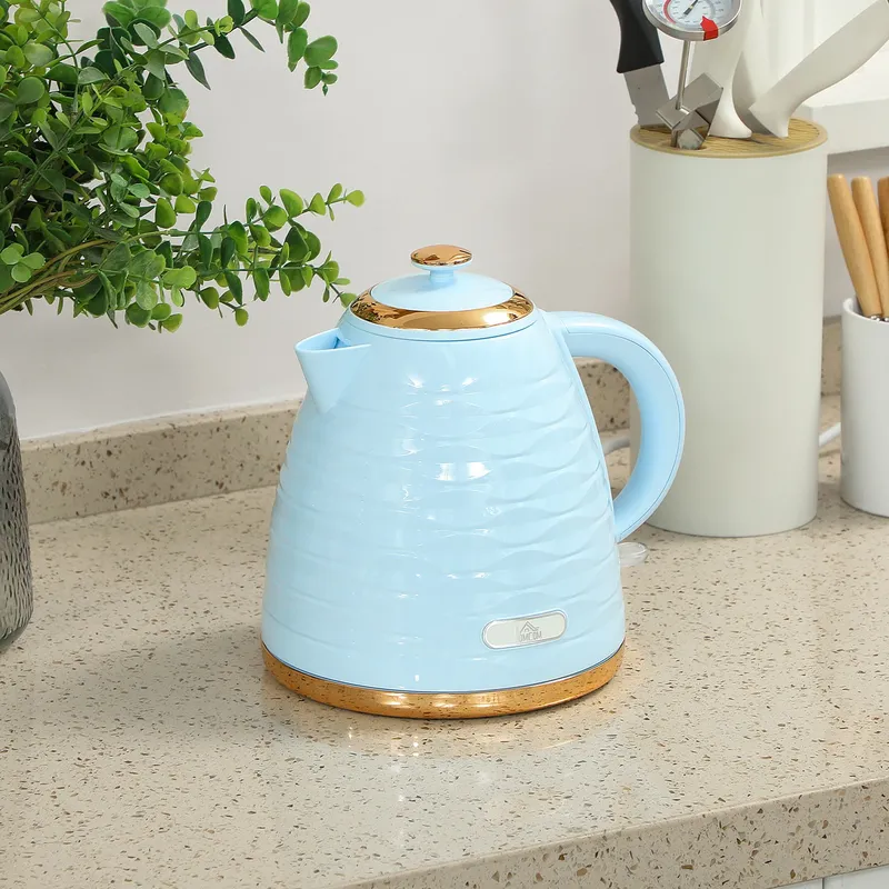 Homcom Electric Kettle, Fast Boil, 1.7L, 3kW, Swivel in Light Blue Light Blue