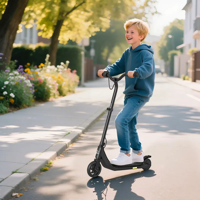 Homcom Electric Scooter, 120W Motor E-Scooter w/ Rear Brake in Black Black