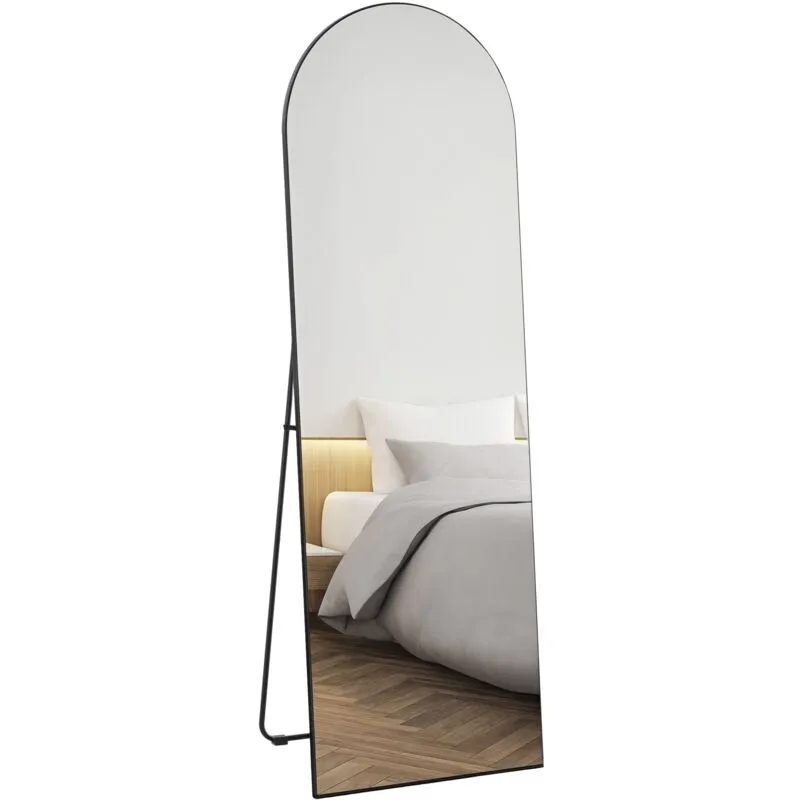 Homcom - Floor Mirror Wall Mount Leaning Standing Mirror 50 x 150cm Black