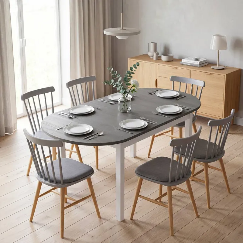Homcom Foldable Dining Table, Solid Wood Drop Leaf Table, Grey - Grey - Size: One Size