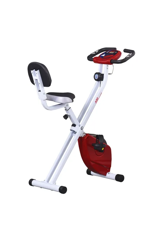 Homcom Foldable Magnetic Exercise Bike with LCD & Seat