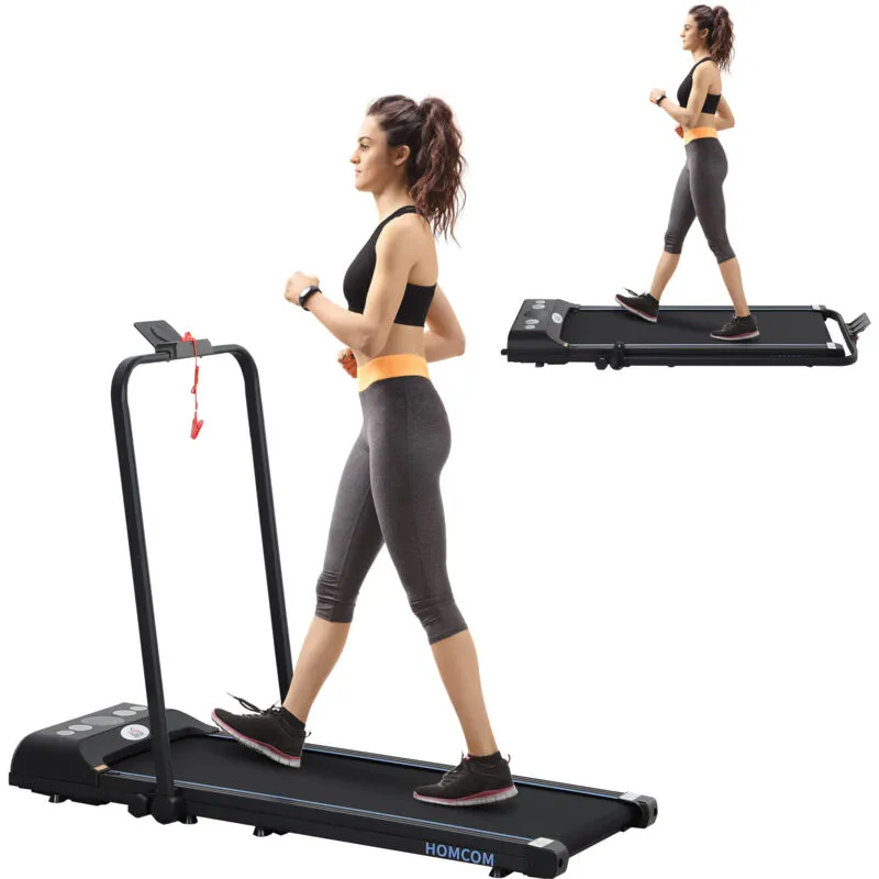Homcom - Foldable Walking Treadmill w/ led Display, Blue