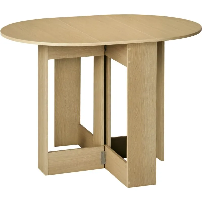 Homcom - Folding Dining Table Foldable Drop Leaf Dinner Table for Kitchen Oak