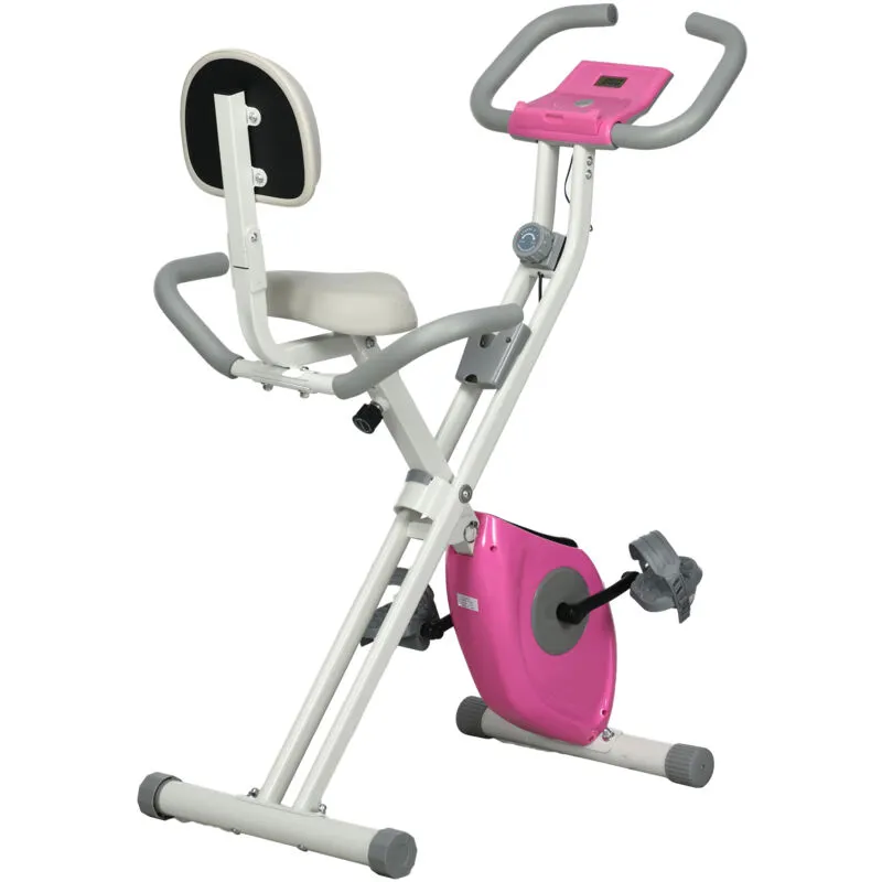 Homcom - Folding Exercise Bike w/ Adjustable Magnetic Resistance, Seat Height
