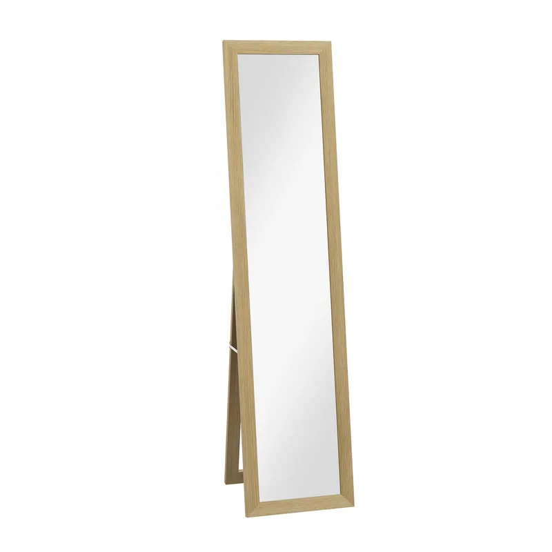 Full Length Mirror, Farmhouse Wall Mirror, Hanging & Freestanding Natural - Homcom