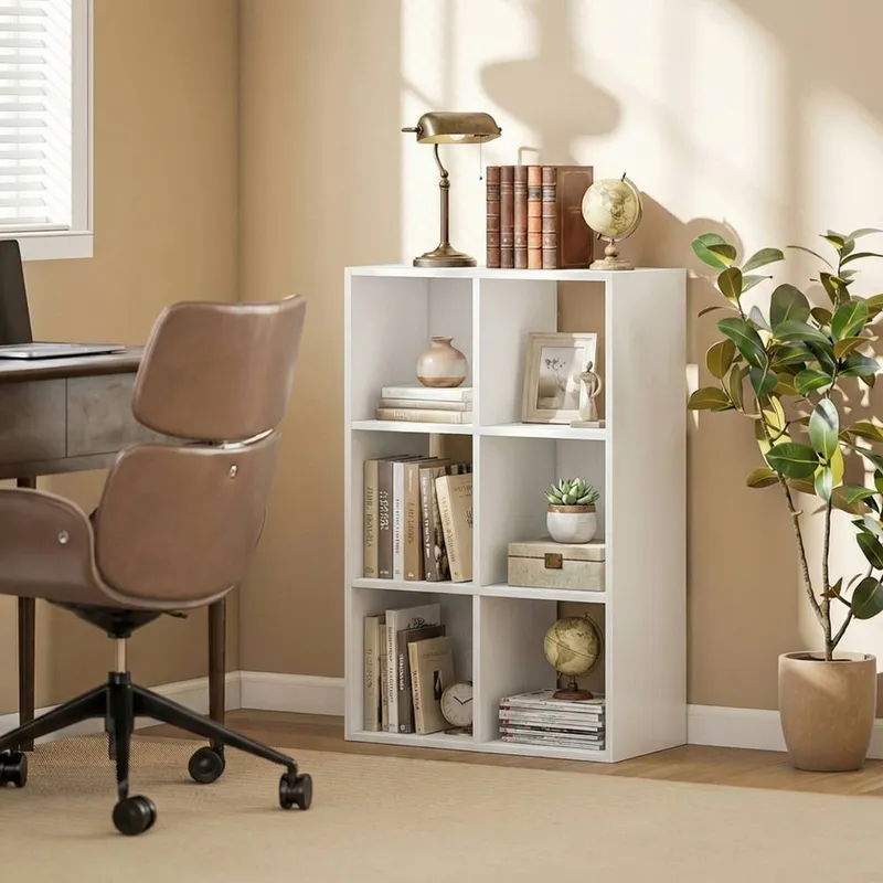 Homcom Industrial Storage Shelf, Bookcase, Bookshelf, White Wood Effect