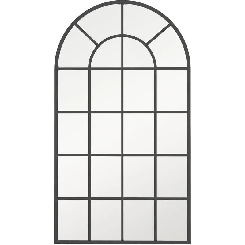 Homcom Modern Arch Window Wall Mirror for Living Room Bedroom, 110x62cm, Black