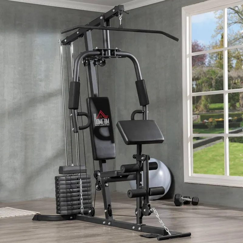 Homcom - Multi Home Gym Machine with 45kg Weight Stack for Full Body Workout