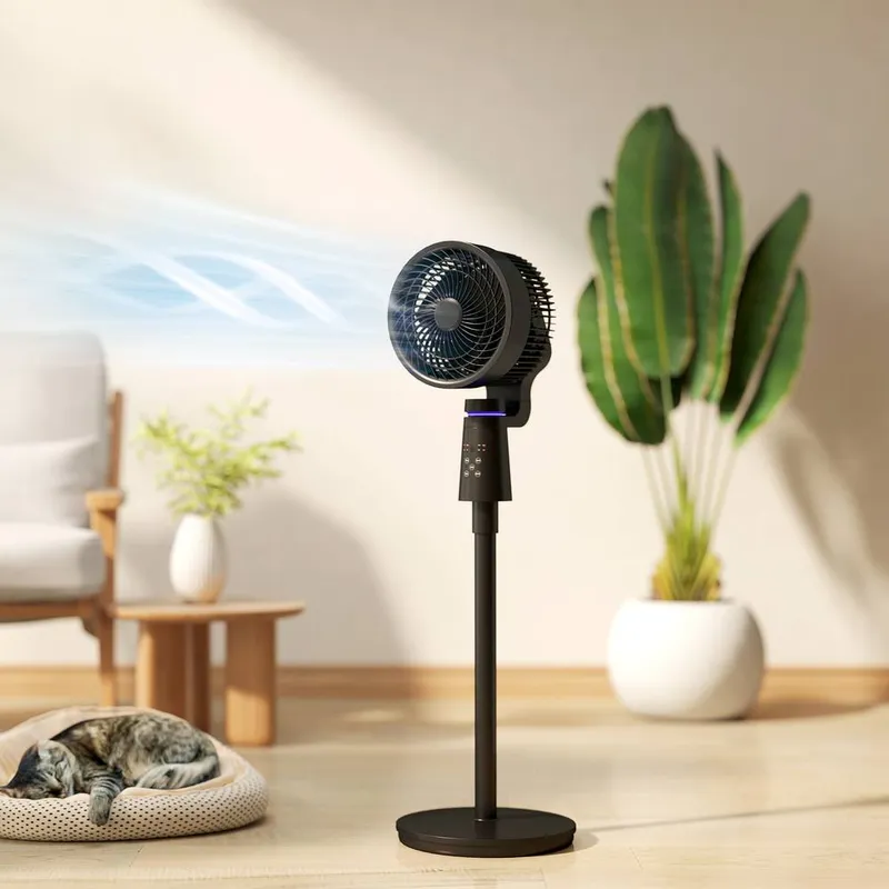 Homcom Pedestal Fan, Air Circulation Fan with Oscillating, Tilt in Black Black