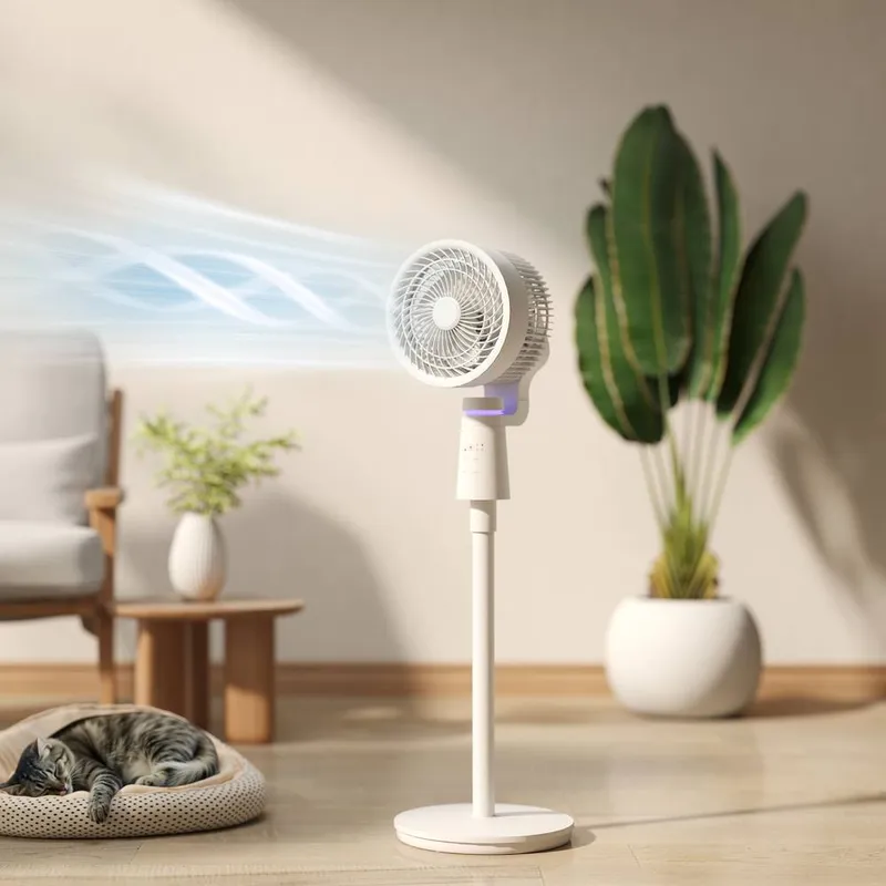Homcom Pedestal Fan, Air Circulation Fan with Oscillating, Tilt in White White