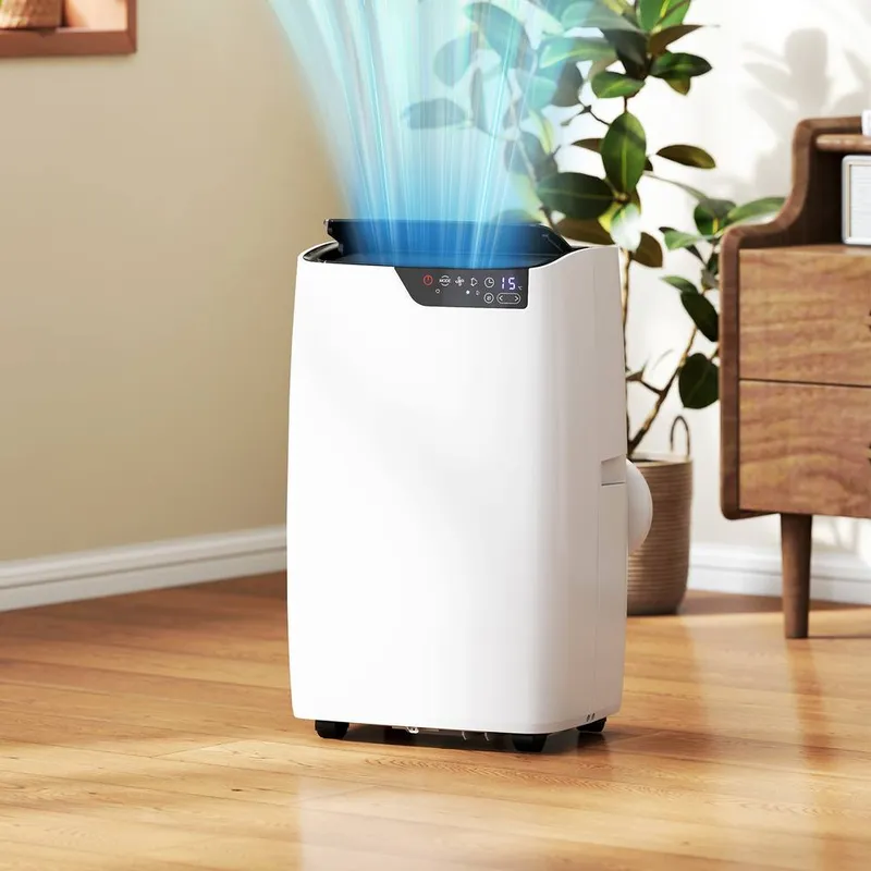 Homcom Portable Air Conditioner 14000 Btu, 4-in-1 Air Conditioning Unit in White White