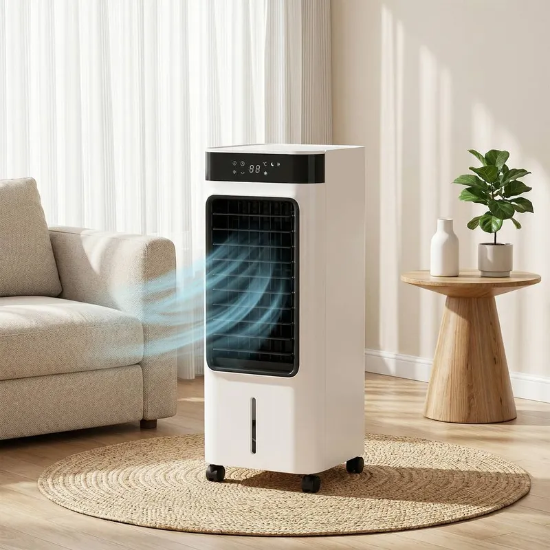 Homcom Portable Air Cooler, 3-In-1 Evaporative Air Cooler with 7L Water Tank in White - White