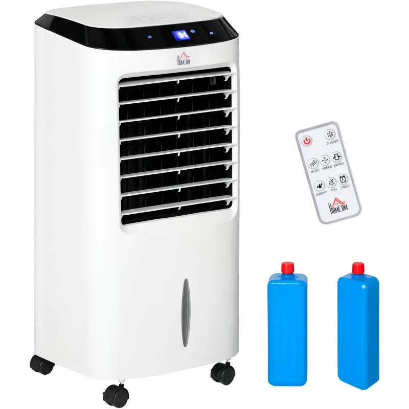 Homcom Portable Air Cooler Fan Evaporative Anion Ice Cooling Humidifier in White White