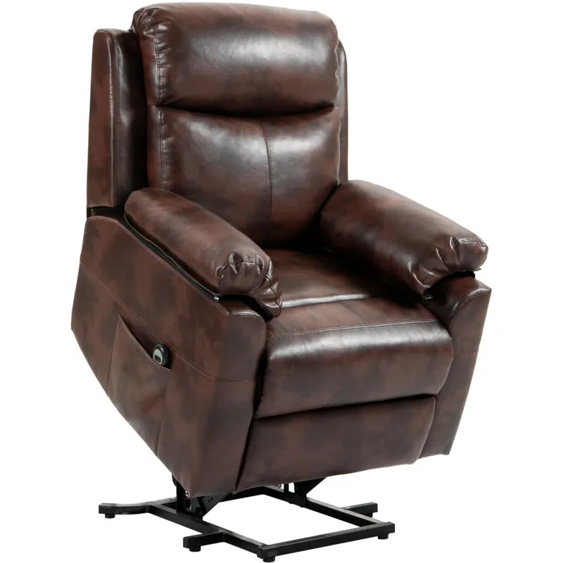 Homcom - Power Lift Chair Electric Riser Recliner with Remote Control, Brown