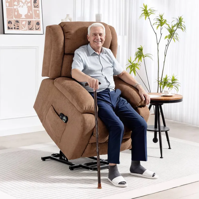 Homcom Power Lift Recliner Chair, Lift Chair w/ Massage & Remote in Brown Size: Armchair - Brown