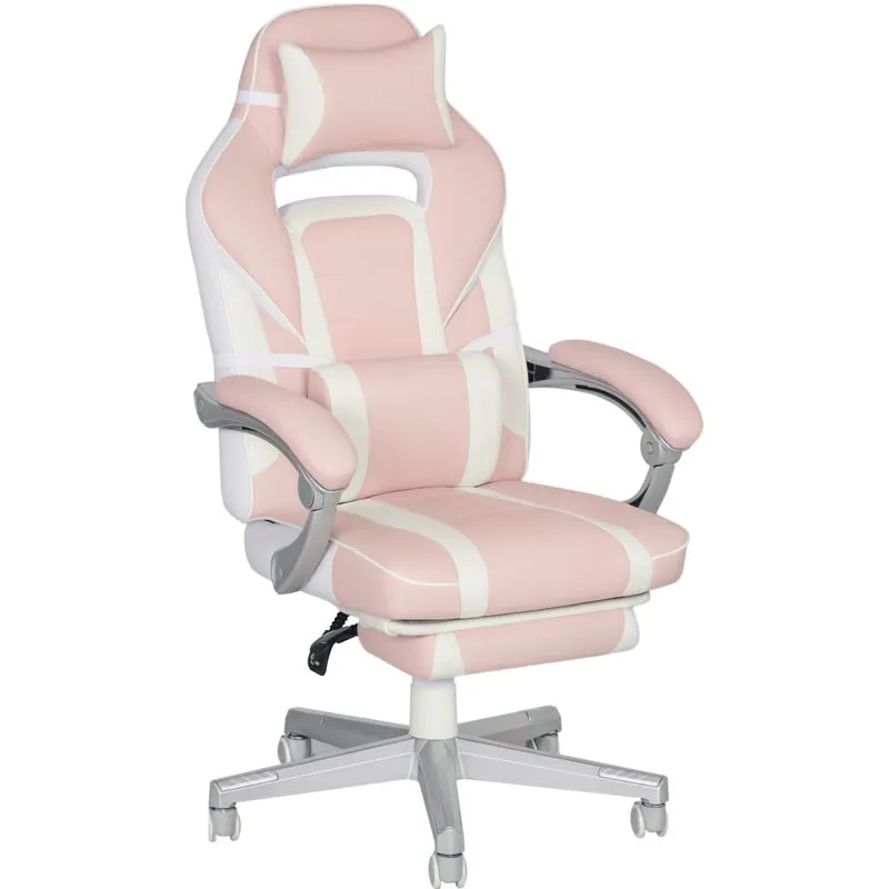 Homcom - pu Leather Gaming Chair with Footrest 150 Degree Reclining Back